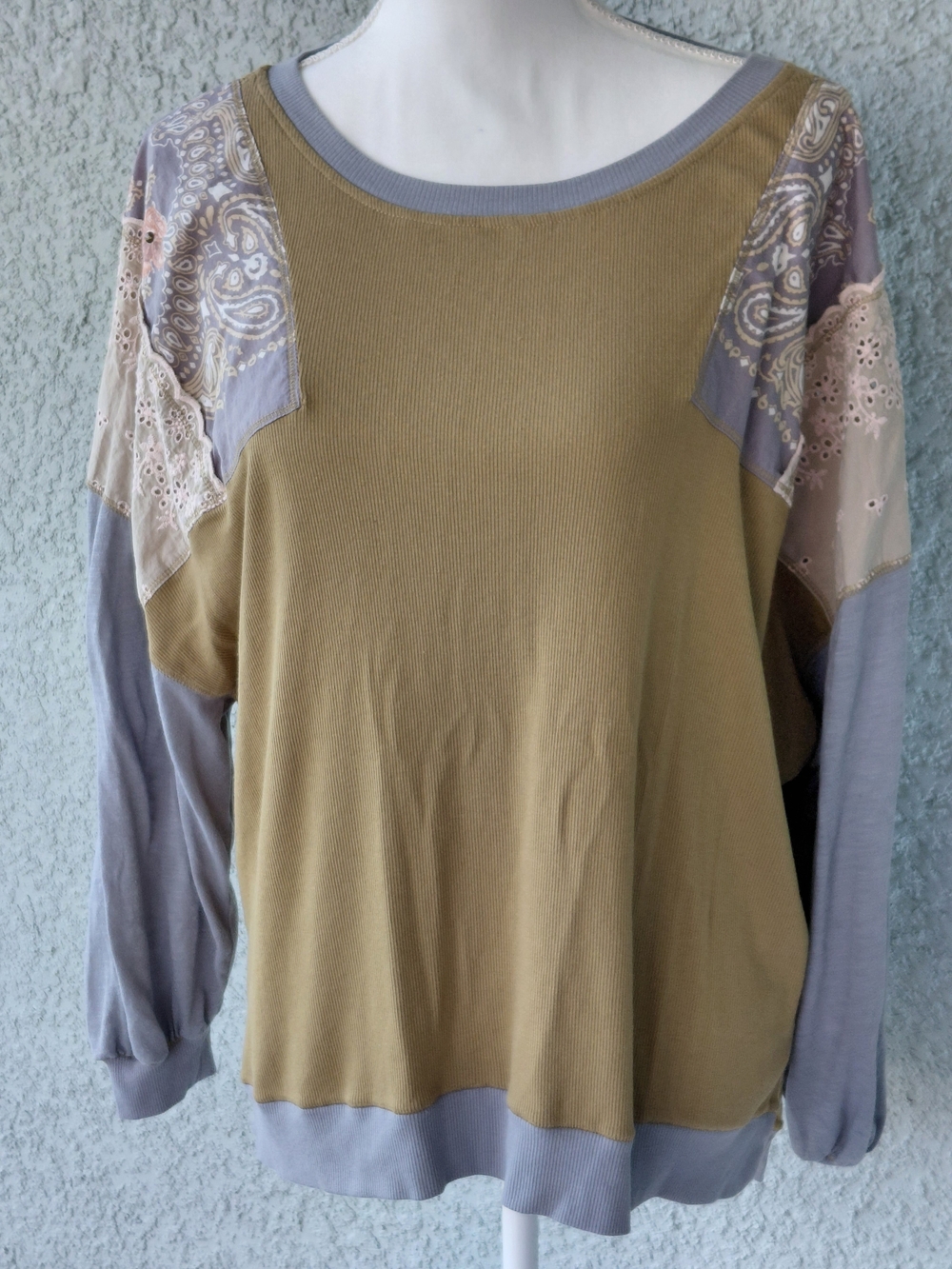 Free People Feelin It Embroidered Top Paisley Patchwork - Picture 2 of 10